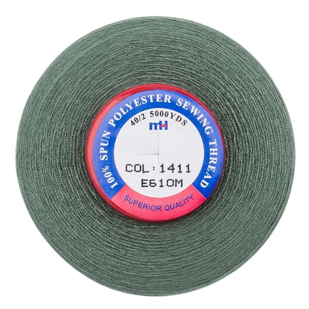 Нитки швейные Euron mH 40/2, 5000 ярд, 1411 хвойный зеленый, 1 катушка