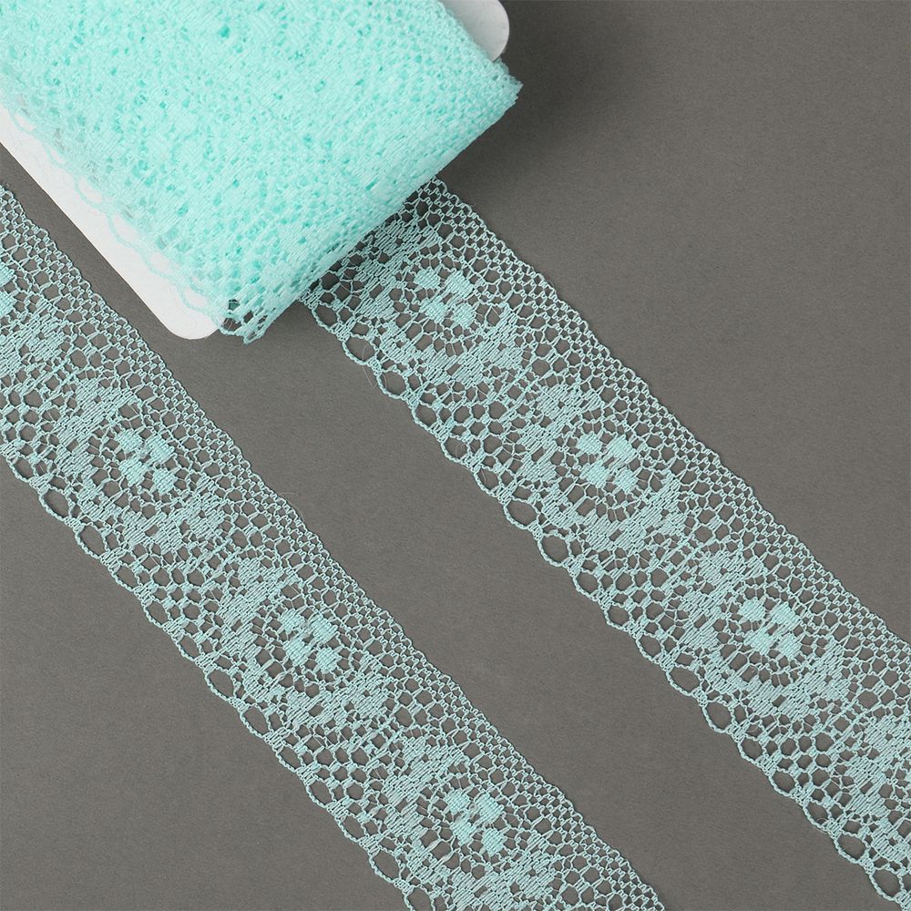 Кружево отделочное в стиле "трикотаж" 40 мм / 9.14 метров, TBY 1660, цв.08 мятный