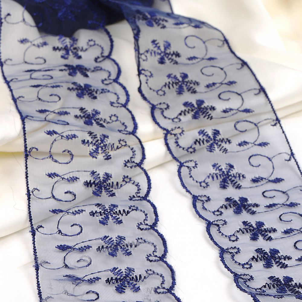 Кружево капроновое 65 мм / 13.7 м, 30011 цв.154 т.синий, Kruzhevo