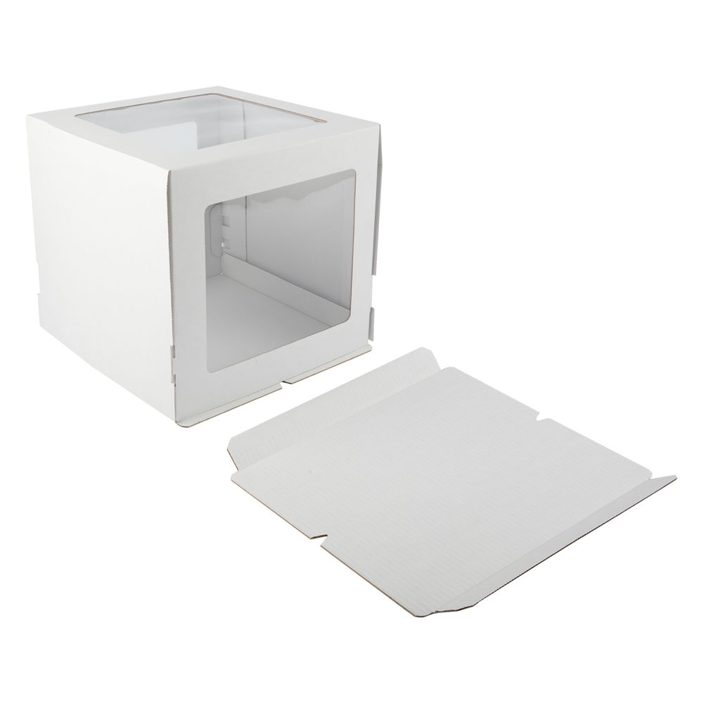 Кондитерская коробка для торта С 3 ОКНАМИ, 30.5х30.5х29 см, S-Chief, BFC-048