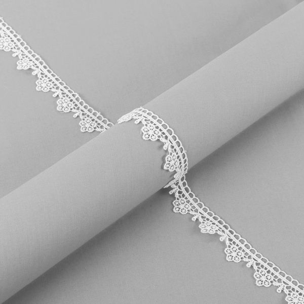 Кружево гипюр (плетёное) 25 мм / 10±0.2 метра, GP001WH белый, Gamma GGM-2503