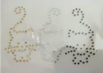 Термоаппликация из страз Котята 7х10см цв.топаз+кристалл+черный, 5 шт