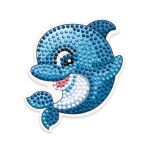 Алмазная (кристальная) мозаика Фрея, магнит Дельфин, 8х9.5 см