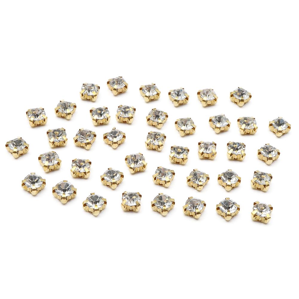 Хрустальные стразы в цапах/золото, 6мм, 40 шт, Astra&Craft, 01 прозрачный, 4AR169/176