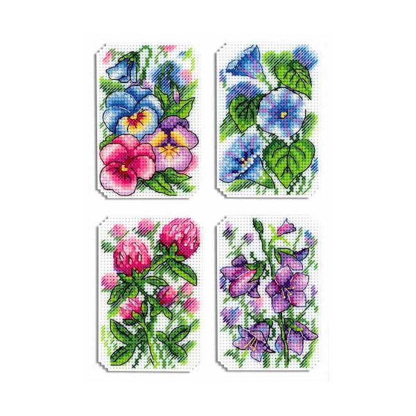 Набор для вышивания нитками МП Студия, Цветочная симфония 10х6см