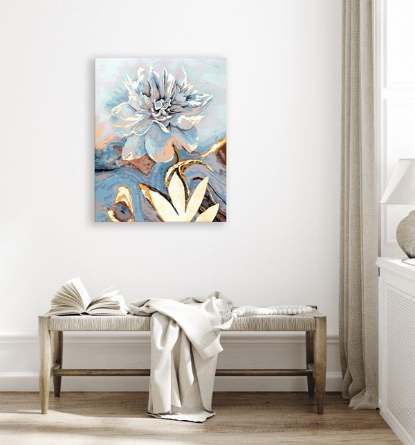 Картина по номерам Фрея PNB/PLPT-252, Пион в золоте, (с поталью) 50х40 см