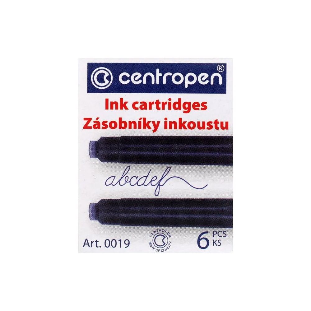 Картридж с чернилами для авторучек, 6 шт, синие цвет чернил: синий, Centropen 0019/6