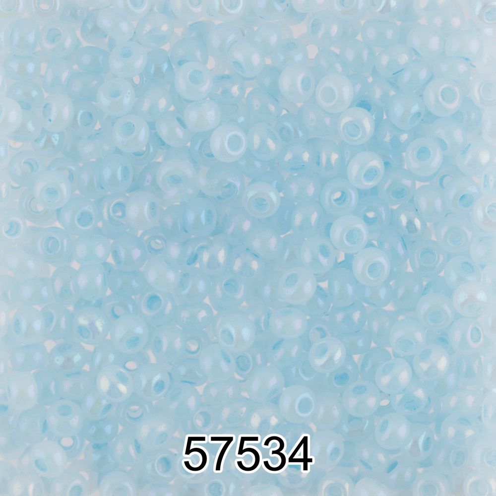 Бисер Preciosa круглый 10/0, 2.3 мм, 500 г, 57534 (Ф070) голубой/меланж