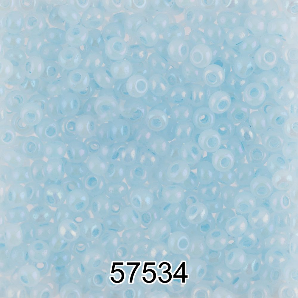 Бисер Preciosa 10/0 (2.3 мм), 500 г, 57534 (Ф070) голубой/меланж