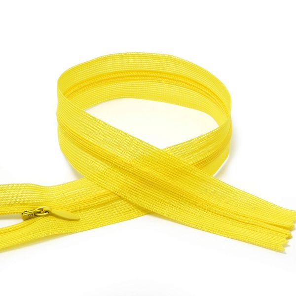 Молния потайная (скрытая) Т3 (3 мм) 1 зам., н/раз., 60 см, цв.F110 желтый уп.50 шт