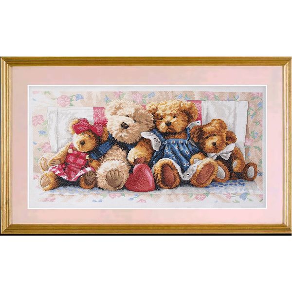 Набор для вышивания нитками Dimensions, Плюшевые мишки, 46х23 см