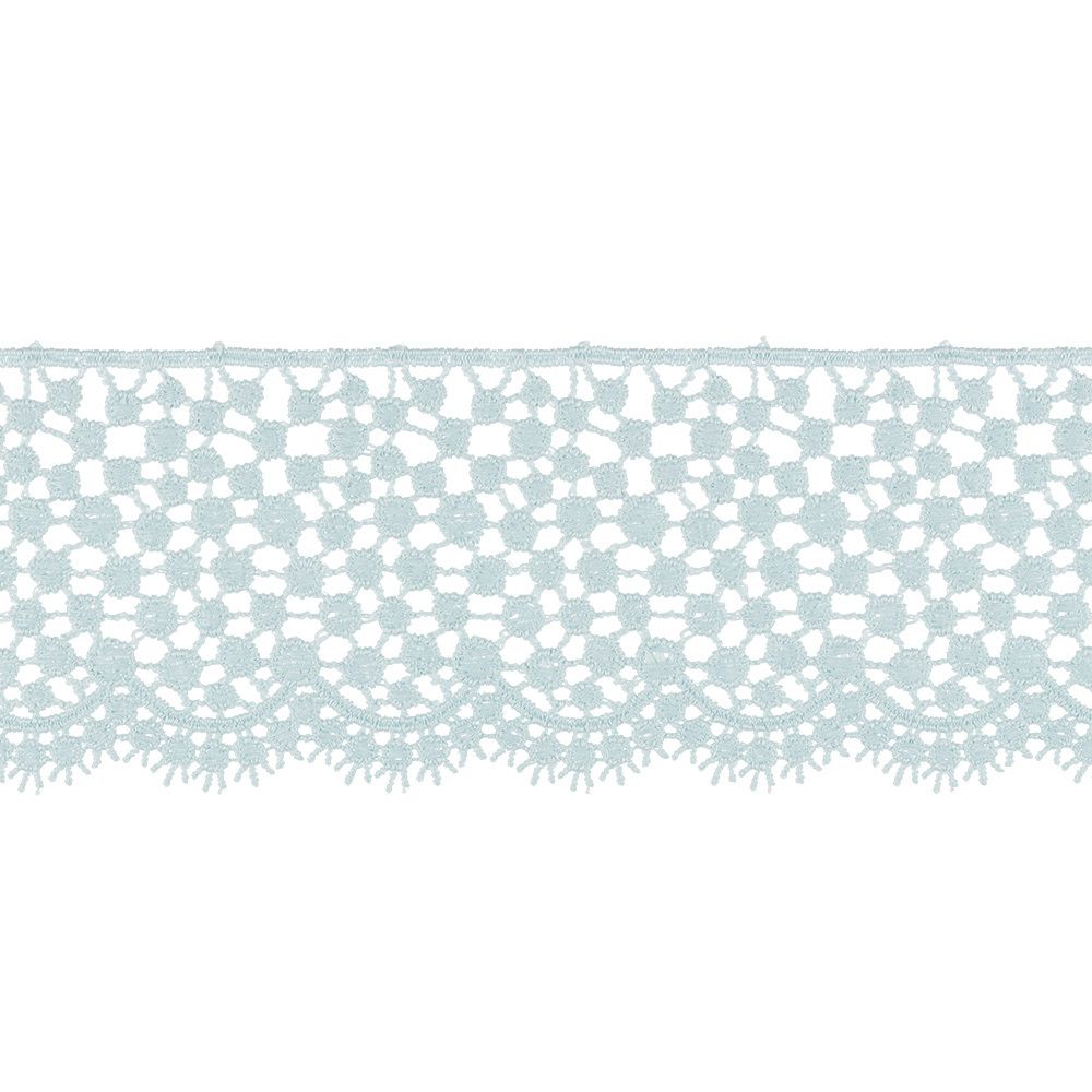 Кружево гипюр (плетёное) 65 мм / 10 м, голубой, Gamma GGM-6501
