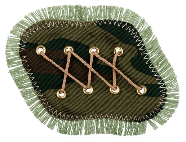 Термоаппликация пятно джинс, 6 шт, П1/1 со шнуровкой 8.5х9.5 см, Blitz