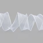 Лента декоративная с волнистым краем 38.0 мм / 18.29±1 метров, 100% органза, (08 белый)