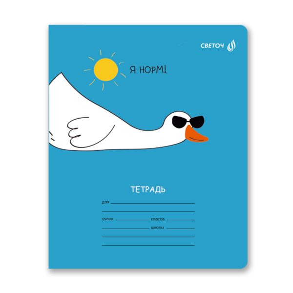 Тетрадь ученическая школьная, выборочный лак, A5+ 18 л. на скобе 65 г/м², белизна 100 %, 20 шт, клетка, 01133 Красавчик, Светоч Т86