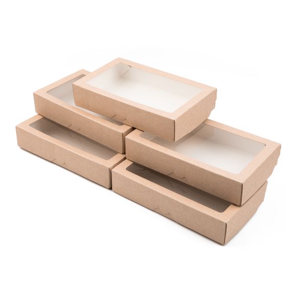 Коробка универсальная с окном 19.5х12х4 см, 5 шт, S-Chief BFC-036