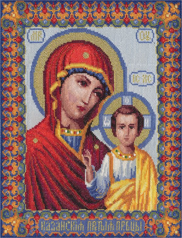 Набор для вышивания нитками Panna, Казанская икона Богородицы, 24х29 см