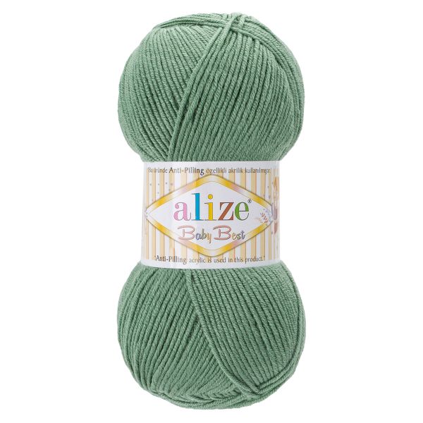 Пряжа Alize (Ализе) Baby Best / уп.5 мот. по 100 г, 240м, 954 травяной