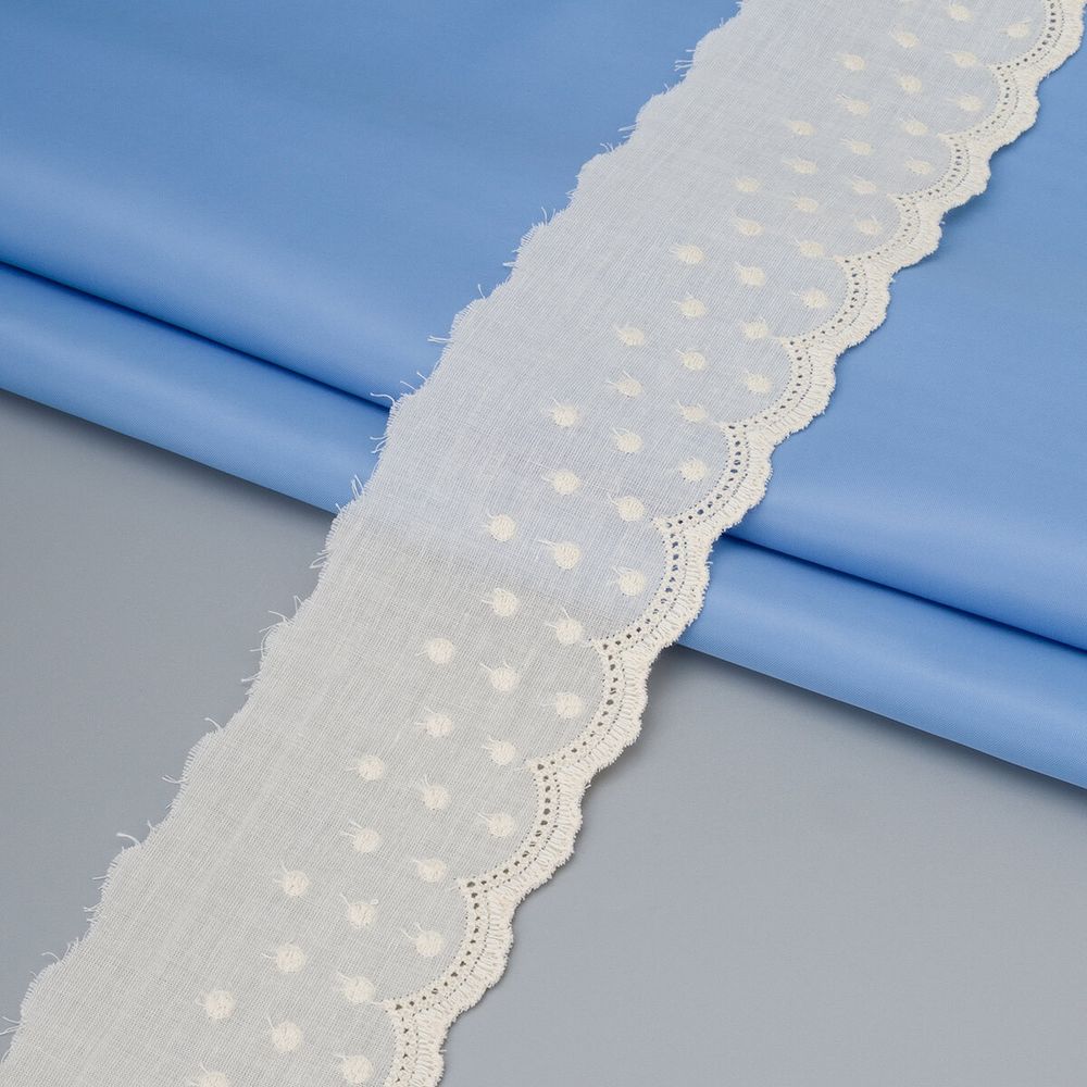 Кружево шитьё 69 мм / 14.63 метра, бежевый, QYC-059