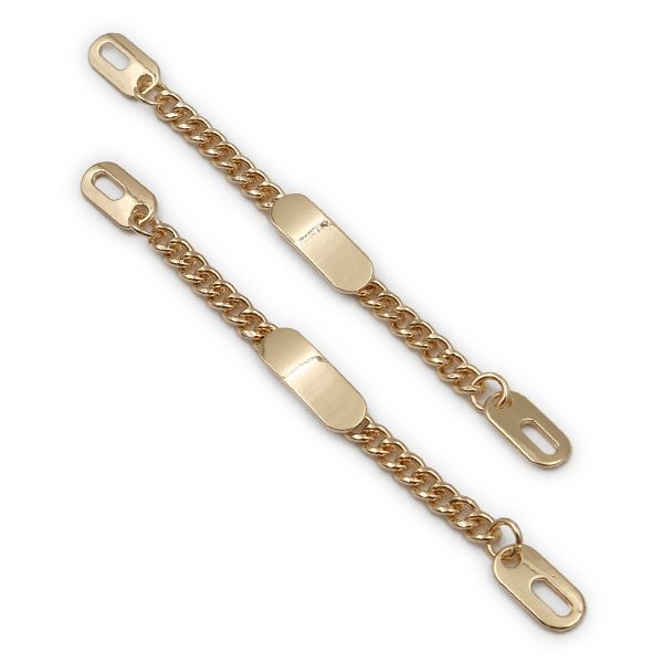 Вешалка-цепочка для одежды 102х8 мм, металл, золото цв.02, 10 шт, ГНУ360