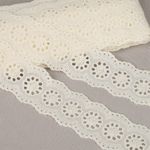 Кружево шитьё хлопок.1137 45 мм, цв.F102 молочный, уп.13.71м, Kruzhevo