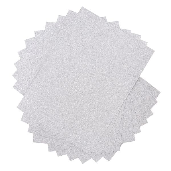 Бумага цветная глиттерная 250 г/м², А4, 21х29.7 см, 10 шт, 01-серебро (silver), Vista-Artista GLIT-A4