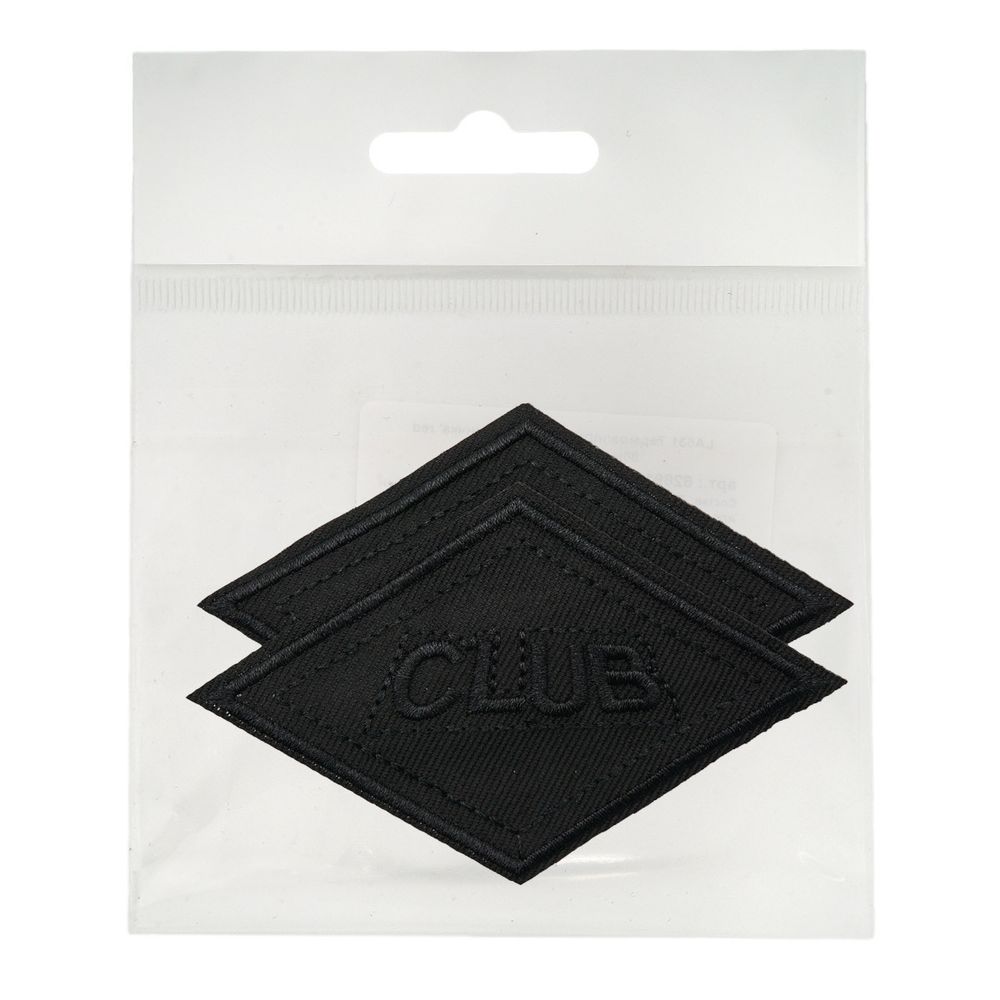 Термоаппликация ромб 95х60мм (Black (черный)), 2 шт, LA553