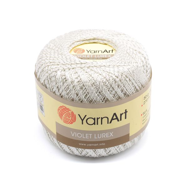 Пряжа YarnArt (ЯрнАрт) Violet Melange / уп.6 мот. по 50 г, 282м, 1000 белый/серебро