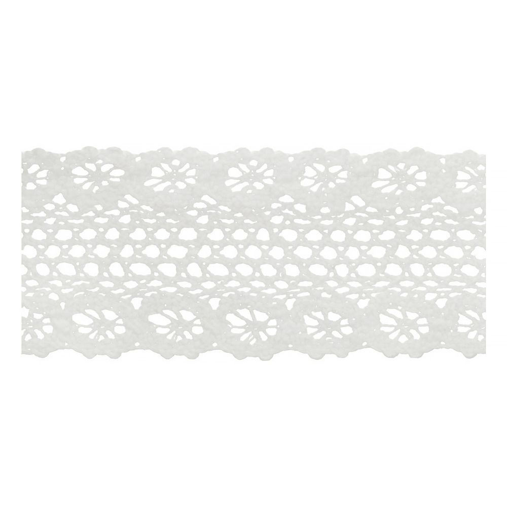 Кружево вязаное (тесьма) 45 мм / 5 шт по 3 м, 001 белый, HVK-30 Gamma