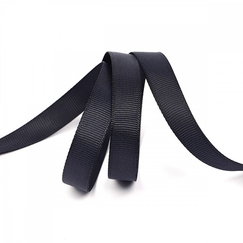 Лента репсовая (в рубчик) 12.0 мм, 372 черно-синий уп.27,4м