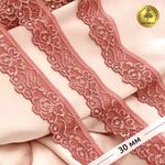 Кружево эластичное (стрейч) 30мм L839, цв.F139 коралловый уп.50м, Kruzhevo