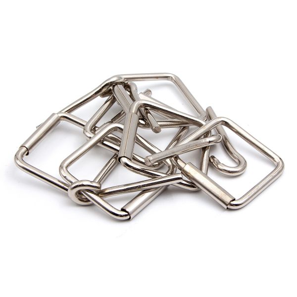 Пряжка ременная металл 40 мм (50х50 мм, d-5 мм), роликовая, никель, 6 шт