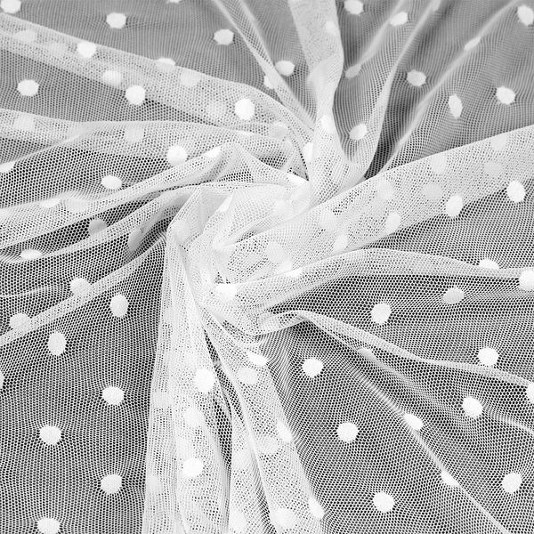 Сетка бельевая эластичная 95 г/м², шир.160 см / 20 метров, Горох цв.01 белый рул.20м /00129.01.20/