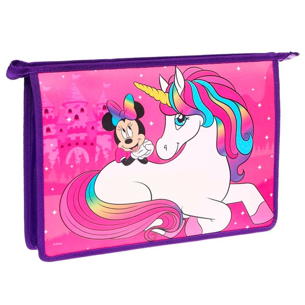 Папка для тетрадей Минни Маус и Единорог, А4, на молнии, 9438658