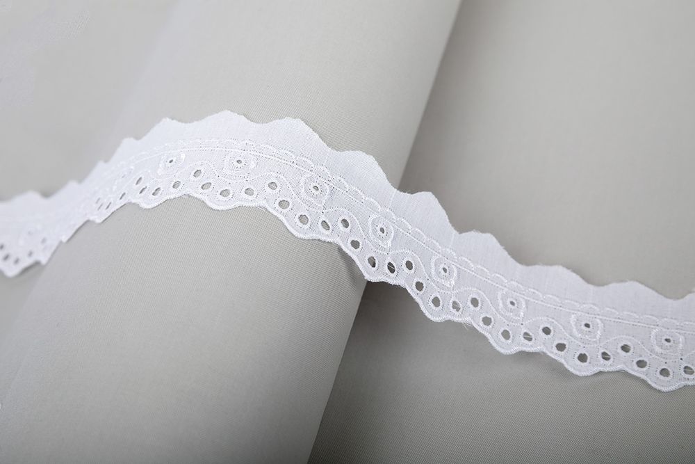 Кружево шитьё 35 мм / 9.7 м, ±0.2 м, Турция, белый, Gamma GYEM-35-823