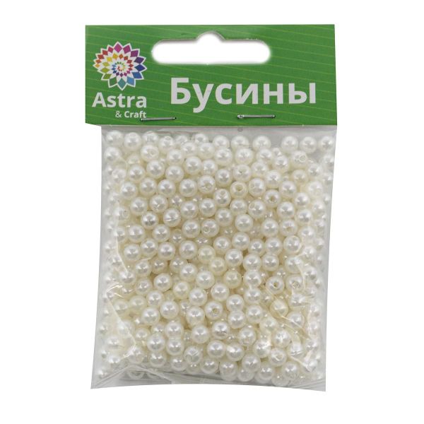 Бусины пластик (жемчуг) ⌀5 мм, 25 г, Astra&Craft, 003 NL телесный