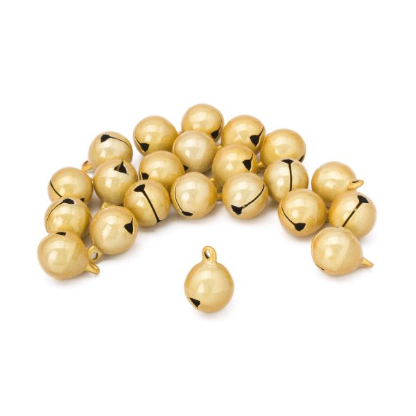 Бубенчики жемчужные 12 мм, 20 шт, Astra&Craft, QYB-011 жёлтый