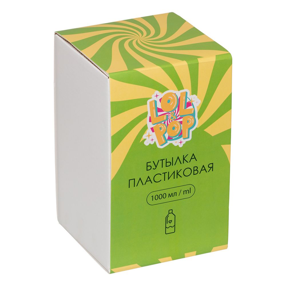 Бутылка пластиковая 1000 мл, 19х11 см, №01 розовый, Lol&Pop LLP-008
