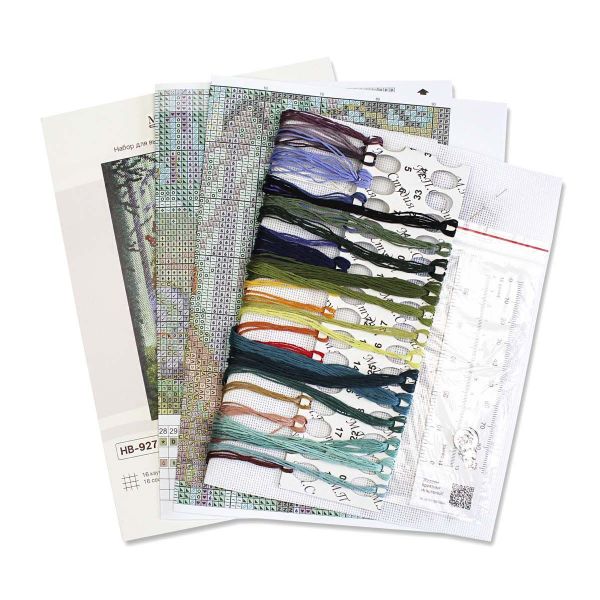 Набор для вышивания нитками МП Студия, Необычная избушка 20х15см