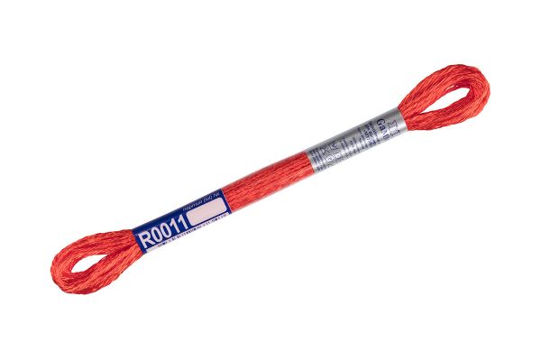 Мулине Gamma вискоза 100%, цв.R0011 оранжево-красный, 12 мотков по 8 метров