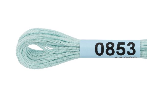 Мулине Gamma 100% хлопок, цв.0853 св.голубой, 24 мотка по 8 метров