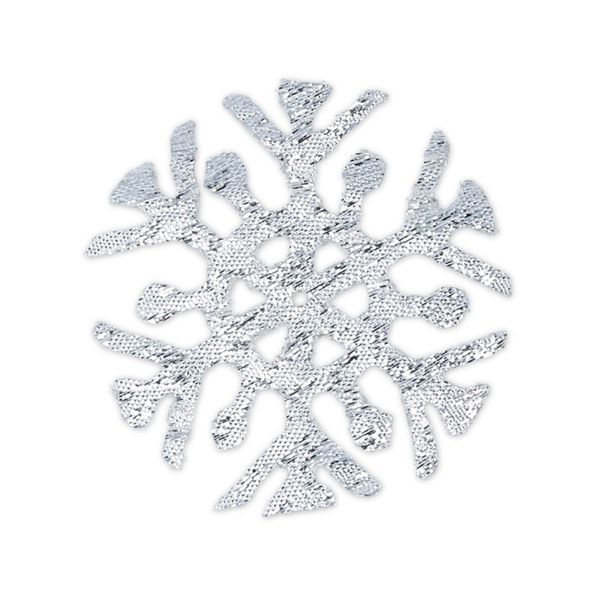 Термоаппликация №4 12 шт, 4-21 снежинка серебряная 6х6 см, Blitz