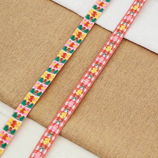 Лента (тесьма) жаккардовая 10.0 мм / 13.72 метра, красный, 4039