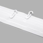 Лента (тесьма) шторная: сборка бантовая (1:2) 60 мм / 50 метров, (2 ряда петель, 2 шнура), белый, C93