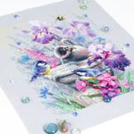 Набор для вышивания нитками Чудесная игла 101-751, Синицы у фонтана, 28х38 см