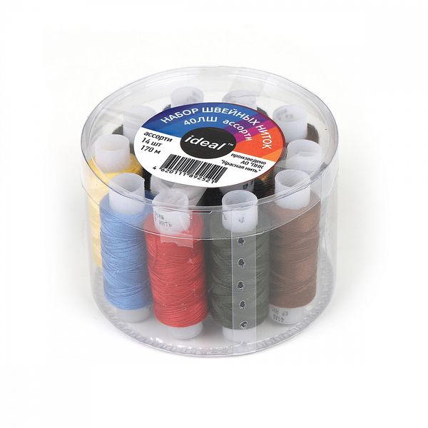 Швейные нитки (набор) 40ЛШ 170 м, уп.14 катушек ассорти