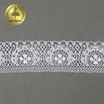 Кружево отделочное в стиле "трикотаж" 40 мм, 1660 цв.01 белый, 27.4 м