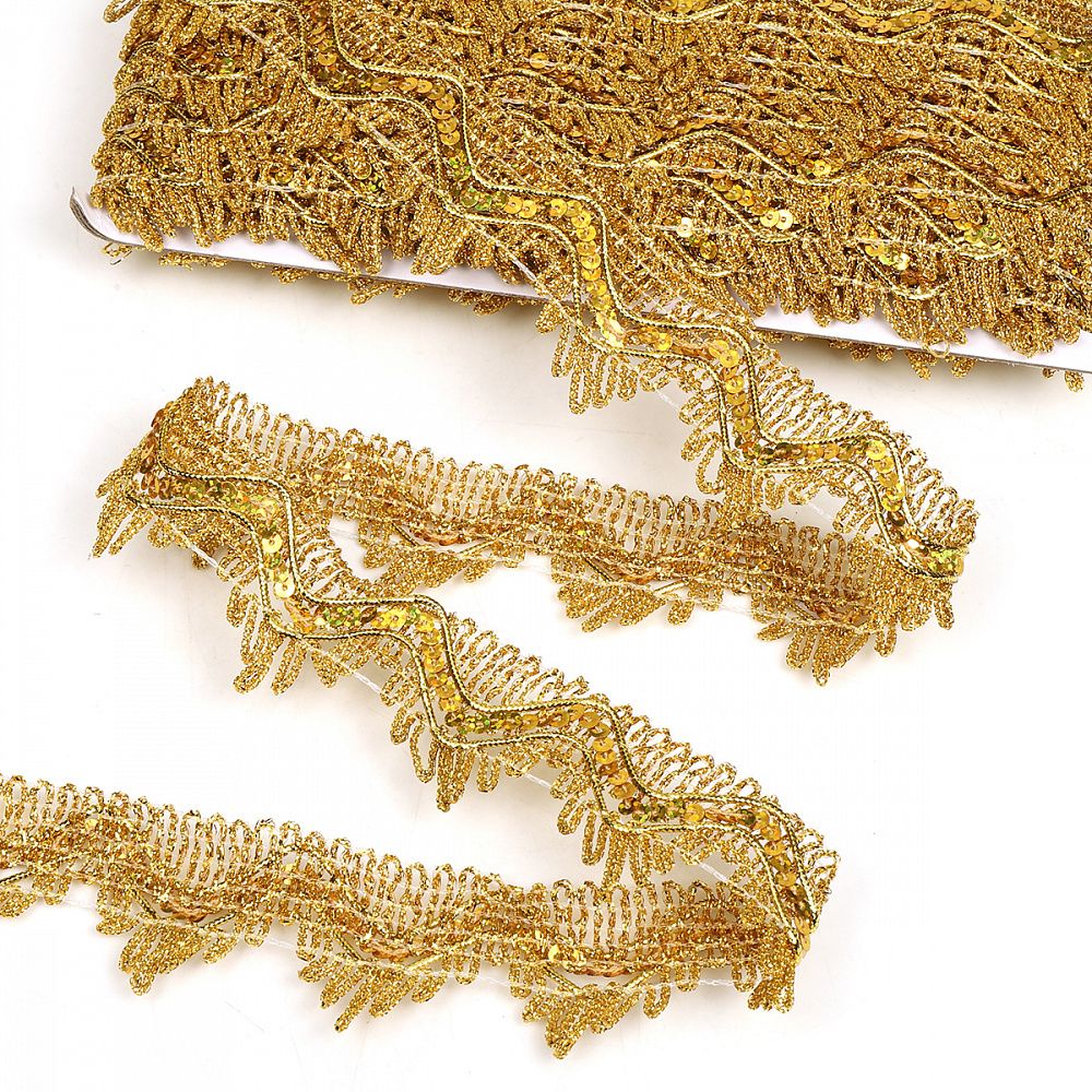 Тесьма отделочная 40 мм, 13-2265 цв.золото уп.13.71м