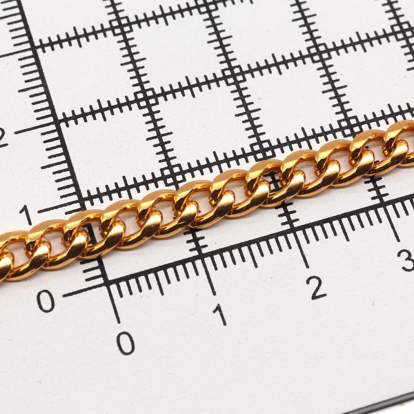 Цепь алюминиевая 6,5 мм, 5,0 мм, боб(10 м) (золото) K17312