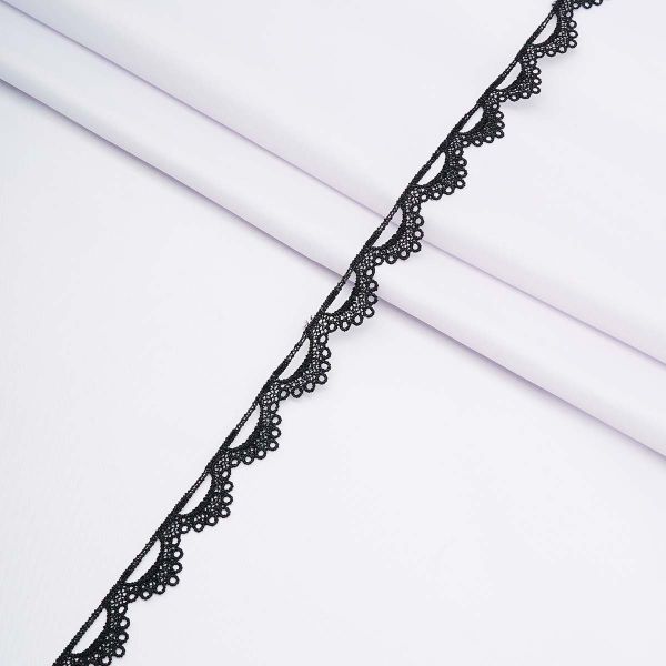 Кружево гипюр (плетёное) 16 мм / 27.43 метра, черный, XF204